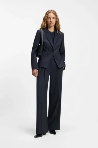 Melangerad slim fit-kavaj i nyull
