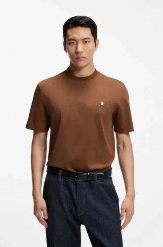 Merceriserad bomullst-shirt med Double B-monogram