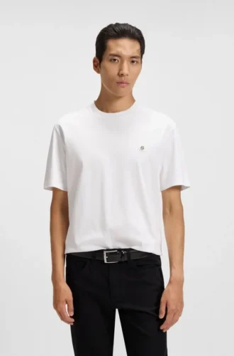 Merceriserad bomullst-shirt med Double B-monogram