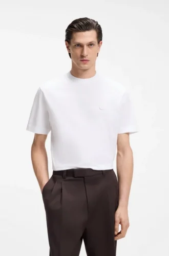 Merceriserad bomullst-shirt med Double B-monogram