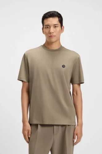 Merceriserad bomullst-shirt med Double B-monogram