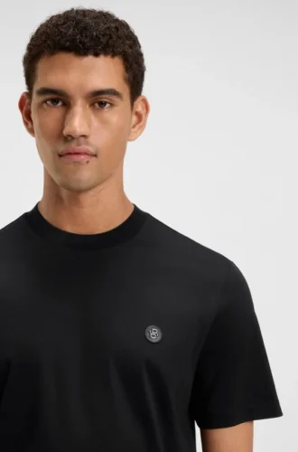 Merceriserad bomullst-shirt med Double B-monogram