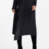 Midikjol i satin med faux-wrap-effekt