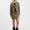 Minikjol med leopardmönster i jacquard