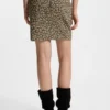 Minikjol med leopardmönster i jacquard