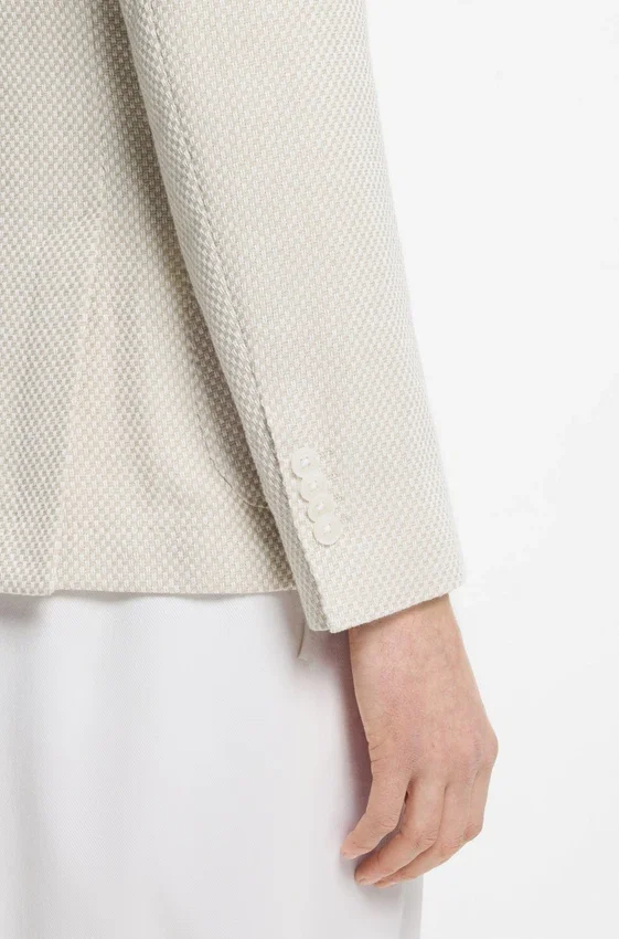 Mönstrad jacka i slim fit i en bomullsblandning Mönstrad jacka i slim fit i en bomullsblandning