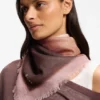 Mönstrad scarf i linne och bomull