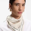Mönstrad silkescarf med Double B-monogram