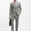 Mönstrad slim fit-kavaj i stretchull
