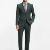 Mönstrad slim fit-kavaj i stretchull