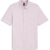 Mönstrad slim fit-skjorta i bomullsblandad jersey