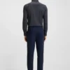 Mönstrad slim fit-skjorta i italiensk funktionsstretchjersey