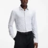 Mönstrad slim fit-skjorta i stretchjersey