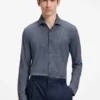 Mönstrad slim fit-skjorta i stretchjersey