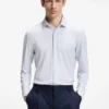 Mönstrad slim fit-skjorta i stretchjersey