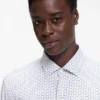 Mönstrad slim fit-skjorta i stretchjersey