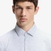 Mönstrad slim fit-skjorta i stretchjersey