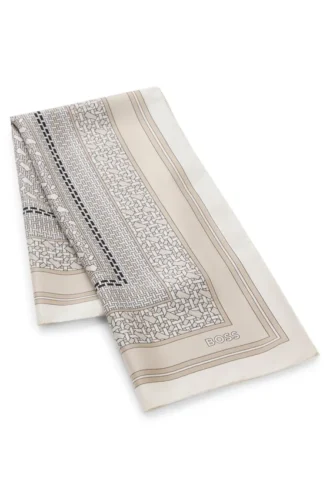 Monogramscarf i silketwill