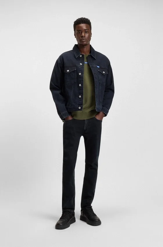 Mörkblå extra slim fit jeans i stretchdenim Mörkblå extra slim fit jeans i stretchdenim