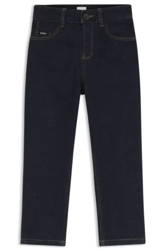 Mörkblå jeans i stretchdenim med lös passform för barn