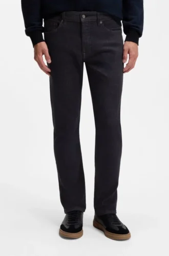 Mörkblå slim fit-jeans i mjuk denim