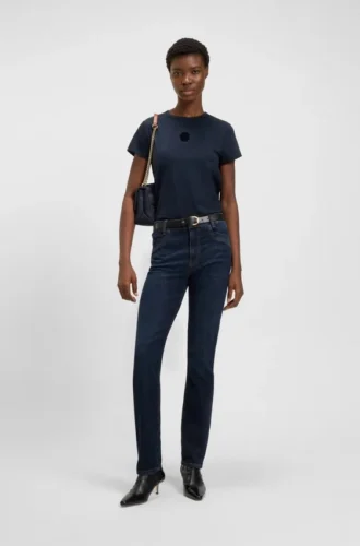 Mörkblå slim fit-jeans i stretchdenim