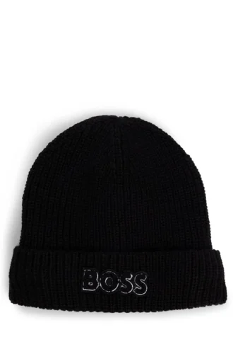Mössa för barn med logotyp och foder i fuskpäls