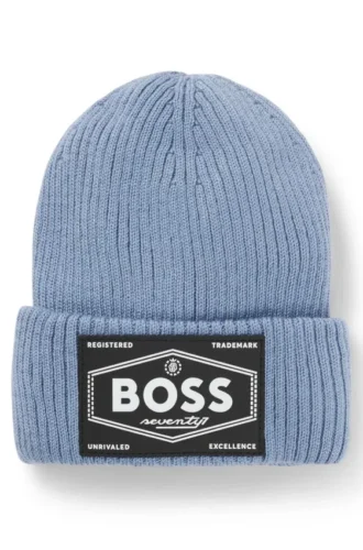 Mössa med logotyp och fuskpälsfoder för barn