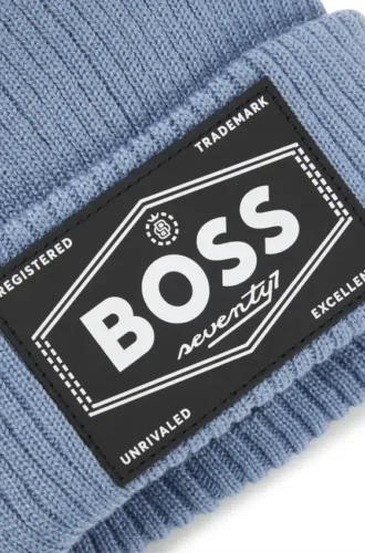 Mössa med logotyp och fuskpälsfoder för barn