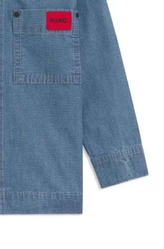 Overskjorta för barn i blå bomullsdenim