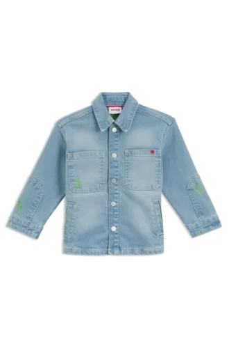 Overskjorta för barn i blå denim