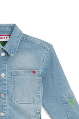 Overskjorta för barn i blå denim