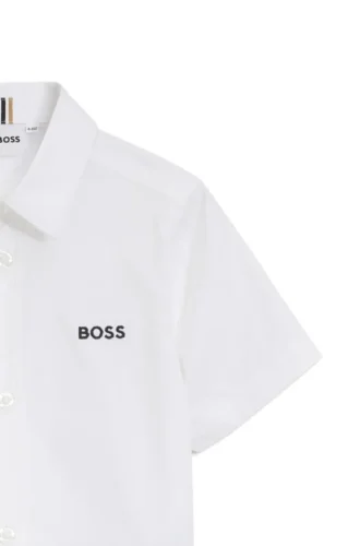 Oxfordskjorta i bomull för barn med broderad logotyp