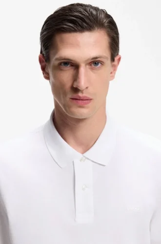 Pallas-polotröja i bomullspiqué med broderad logotyp