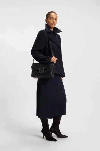 Peacoat i ullblandning med normal passform