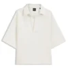 Polo-sweatshirt i scuba-jersey med lös passform