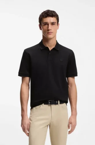 Polotröja i bomullspiqué med Double B-monogram
