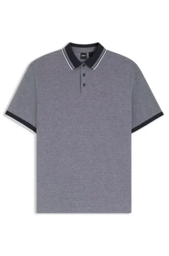 Polotröja i oxford-bomullspiqué med logodetalj