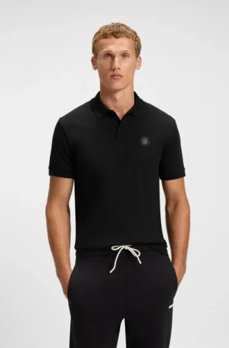 Polotröja i pimabomull med Double B-monogram