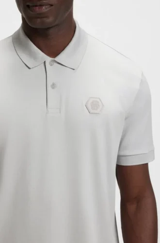 Polotröja i pimabomull med Double B-monogram