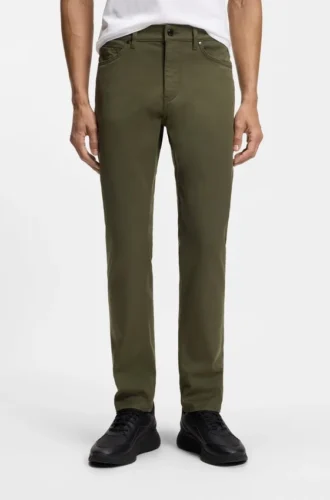 Porsche x BOSS byxor med avsmalnande passform i stretchdenim