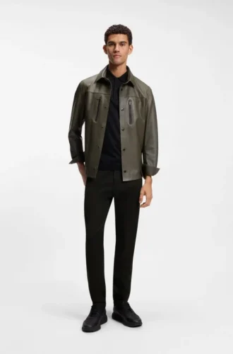 Porsche x BOSS byxor med avsmalnande passform i stretchdenim