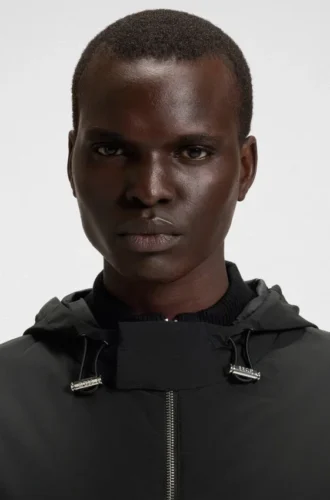 Porsche x BOSS stickad jacka med ränder på ärmarna