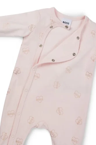 Presentförpackad pyjamas och mössa med logotyp för bebisar