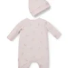 Presentförpackad pyjamas och mössa med logotyp för bebisar