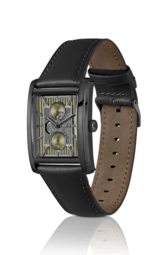 Principle Dress-klocka med olivgrön urtavla och läderarmband