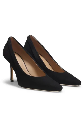 Pumps i mocka med komfortinlägg