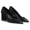 Pumps i satin med strass och 7 cm klack