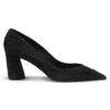 Pumps i satin med strass och 7 cm klack