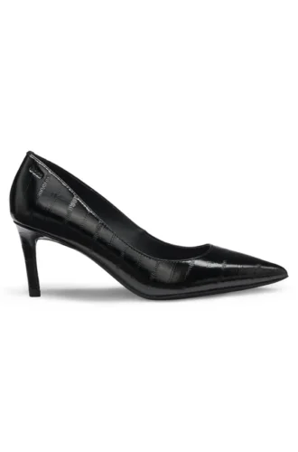 Pumps i strukturerat läder med 7 cm klack
